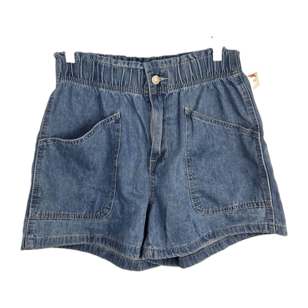 New For the Republic Denim Paperbag Shorts Womens Medium Patch Pockets Boho